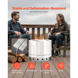 Tulipesän jalusta 430-ruostumaton teräs 587 mm halkaisija kevyt ulkokäyttöön