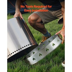 Tulipesän jalusta 430-ruostumaton teräs 587 mm halkaisija kevyt ulkokäyttöön