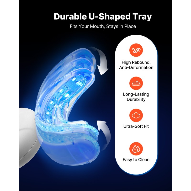 Hampaiden valkaisusarja langaton matkakokoinen 32 LED-valoa sininen ja punainen geelit