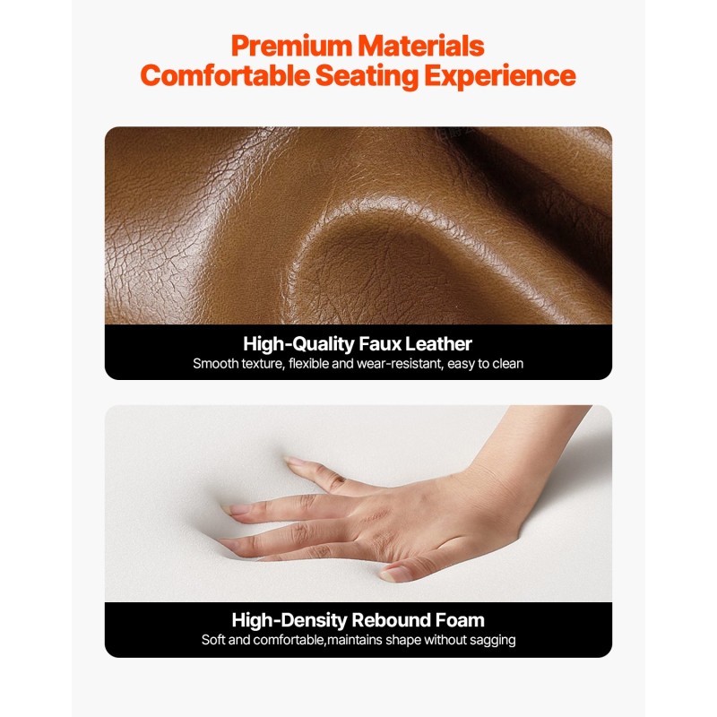 Nojatuoli massiivipuurunkoinen keinonahkaverhoiltu karamelli ruskea koko 64x72x80 cm