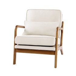 Nojatuoli massiivikumipuusta pellavaverhoiltu 105 asteen kallistus 150 kg kantavuus