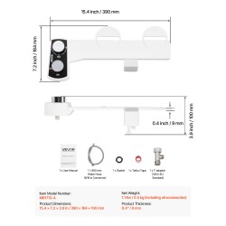 Wc-bidee-liitin ei sähköä kaksisuutinen sisäänvedettävä säädettävä vedenpaine valkoinen