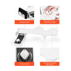 Bidee-liitin wc-istuimeen ohut seitsemän millimetriä kaksi suuttinta sisäänvedettävä säädettävä vedenpaine