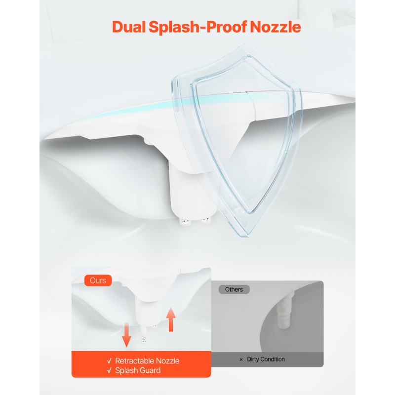 Bideelisäosa WC-istuimeen ohut 7 millimetriä profiili kaksi suutinta