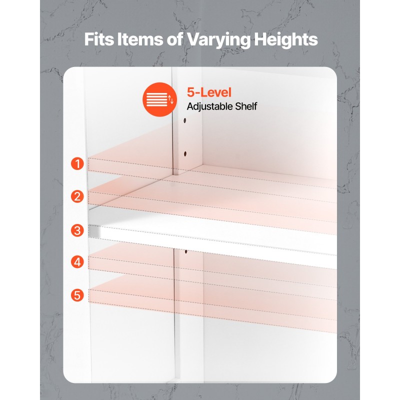 Lattialla seisova kylpyhuonekaappi 3-tasoinen valkoinen P2 MDF kaksi ovea säädettävä hylly