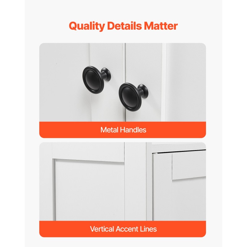 Lattialla seisova kylpyhuonekaappi 3-tasoinen valkoinen P2 MDF kaksi ovea säädettävä hylly