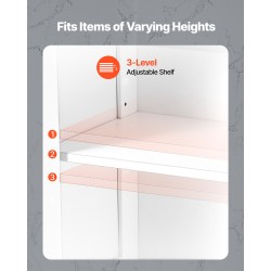 Kylpyhuonekaappi P2 MDF vesitiivis 4-tasoinen valkoinen 300x510x930 mm