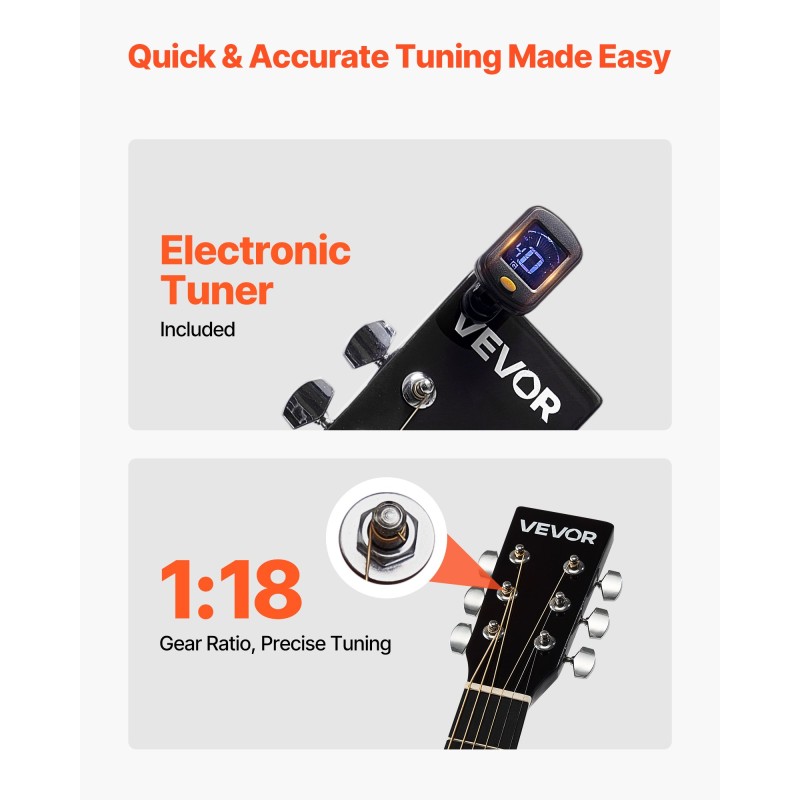 Akustinen dreadnought-kitara 39 tuumaa kuusikansi lehmusrunko ruusupuinen otelauta reppulaukku