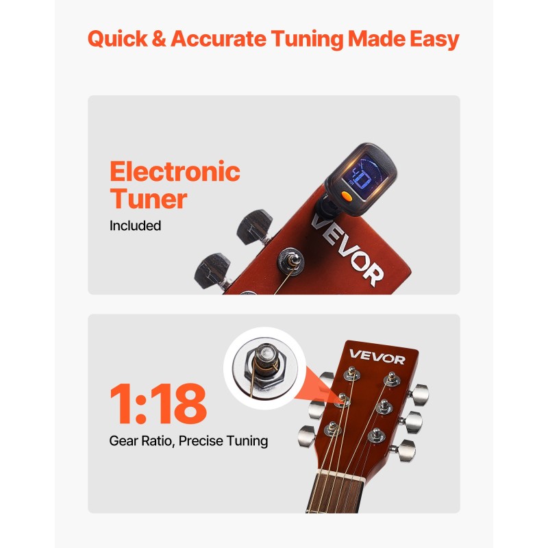 Dreadnought-akustinen kitara 40 tuumaa 1016 mm kuusikansi mahonkirunko ruusupuinen otelauta kantopussilla aloittelijoille