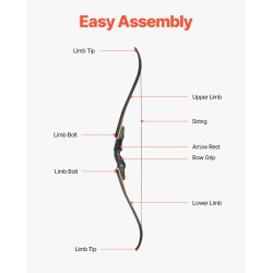 Purettava puinen vastakaarijousi oikeakätinen viisikymmentä paunaa vetovastus varustepaketti harjoitteluun metsästykseen