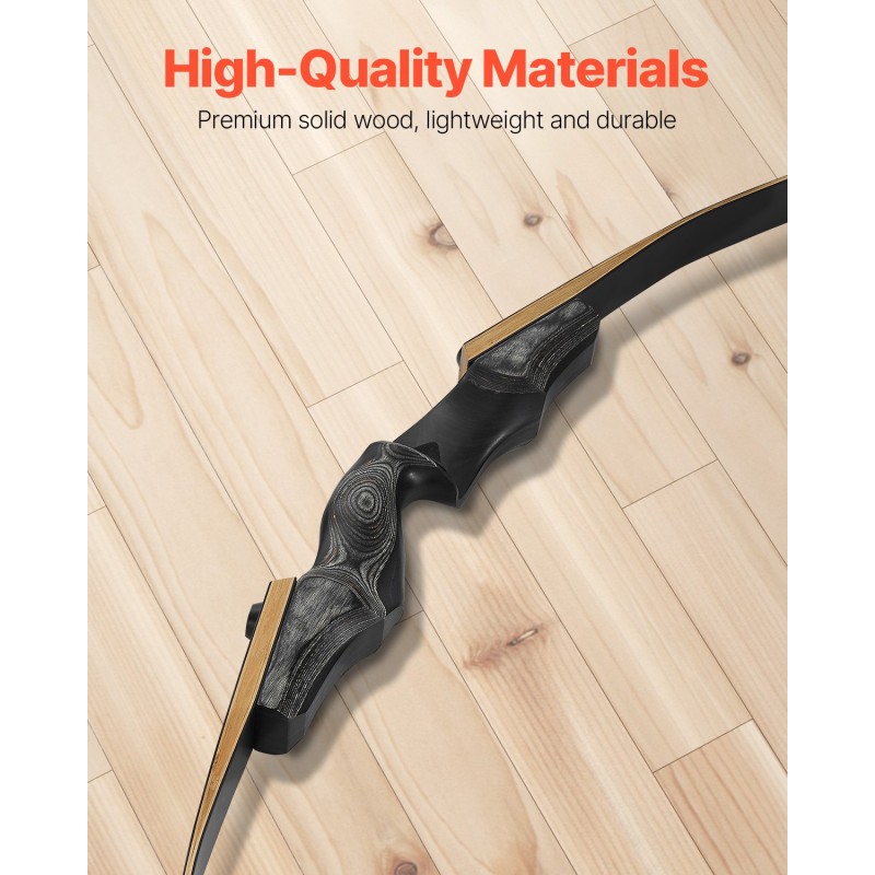 Purettava puinen vastakaarijousi oikeakätinen viisikymmentä paunaa vetovastus varustepaketti harjoitteluun metsästykseen