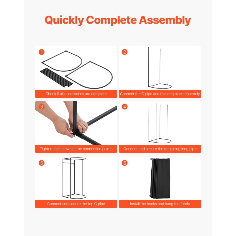 Kannettava sovitushuone paksulla polyesteriverholla rautaputkilla alumiiniputkilla yhden henkilön malli