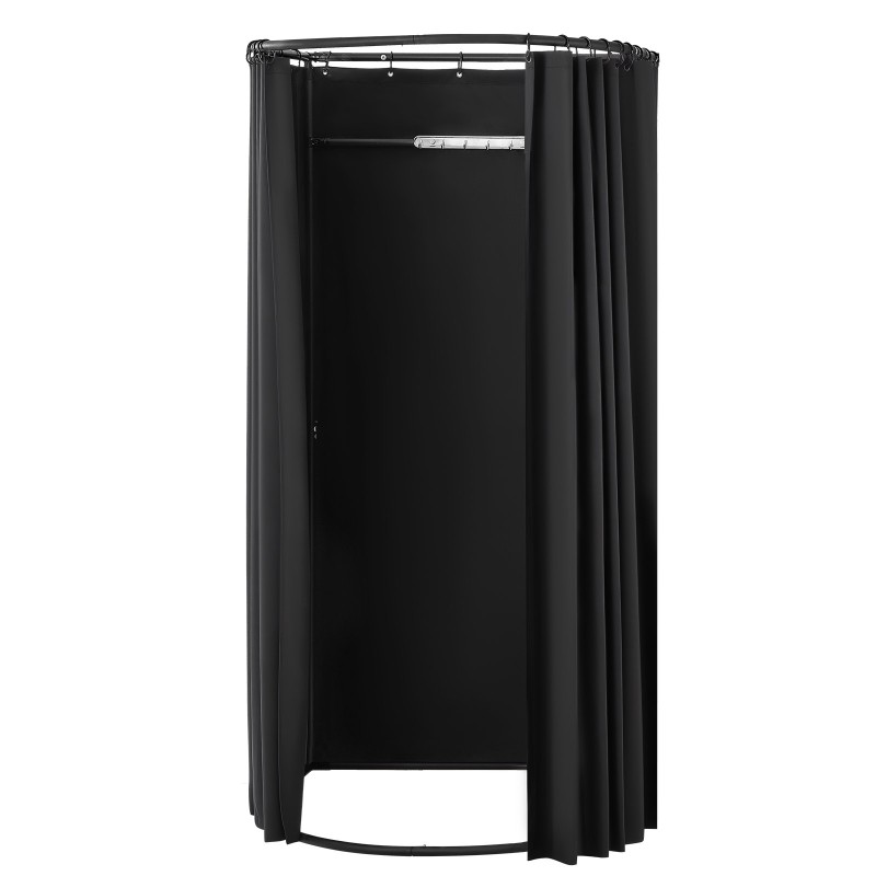 Kannettava sovitushuone paksulla polyesteriverholla rautaputkilla alumiiniputkilla yhden henkilön malli