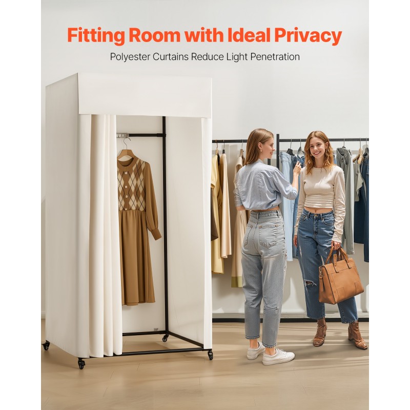 Sovitushuone yhden hengen paksut polyesteriverhot Q195 teräsrunko pyörillä