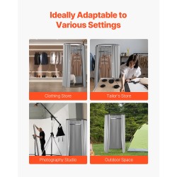 Sovitustila yhden hengen puolipyöreä polyesteriverholla ja metallirungolla