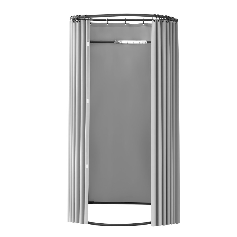 Sovitustila yhden hengen puolipyöreä polyesteriverholla ja metallirungolla