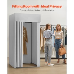 Siirrettävä yhden hengen sovitushuone Q195-rautarunko polyesteriverho 99×99×198 cm