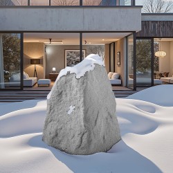 Keinotekoinen polyeteenimuovinen kivikansi keskikokoinen harmaa maapiikeillä kaivonkansien peittämiseen