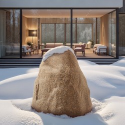 Keinotekoinen polyeteenihartsinen kivikupu pieni kaivonkansien peittämiseen hiekanruskea maakiilat mukana