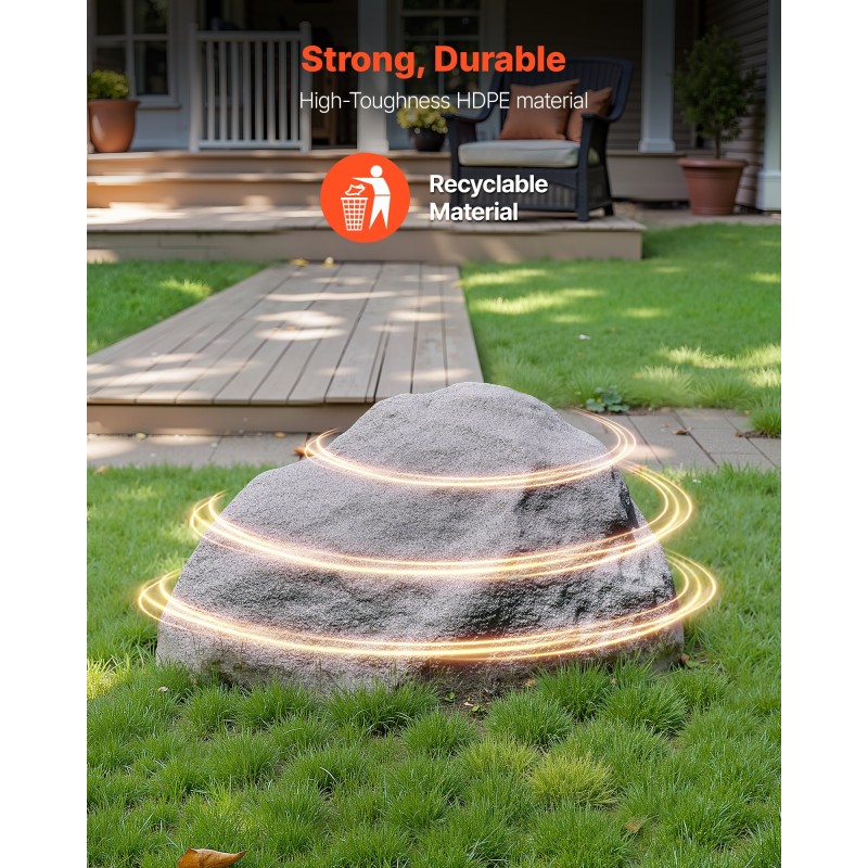 Keinotekoinen polyeteeninen keskikokoinen kivikupu kaivonkansien peittämiseen mukana maakiilat