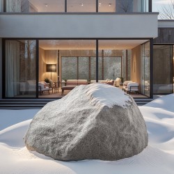 Keinotekoinen polyeteeninen keskikokoinen kivikupu kaivonkansien peittämiseen mukana maakiilat