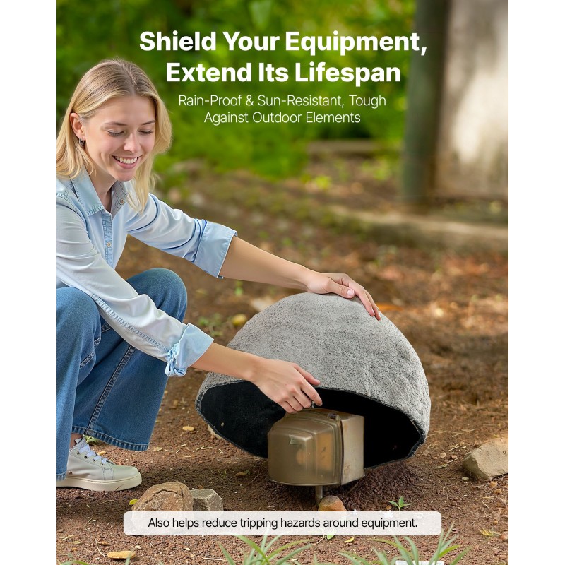 Keinotekoinen polyeteenikivikansi koko S 460 x 390 x 280 mm