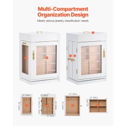 Korurasia 360 asteen pyörivä valkoinen MDF-runko PU-nahka flanellivuori magneettinen ovi