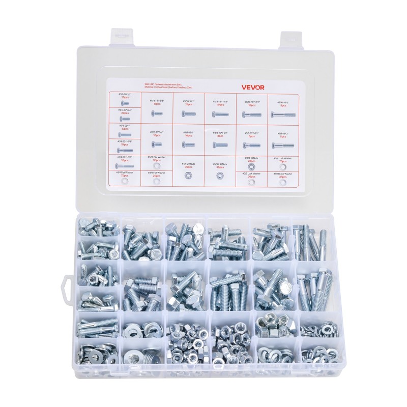 Pultti ja mutterilajitelma 566 osaa seosterästä tuumakokoisilla kierteillä