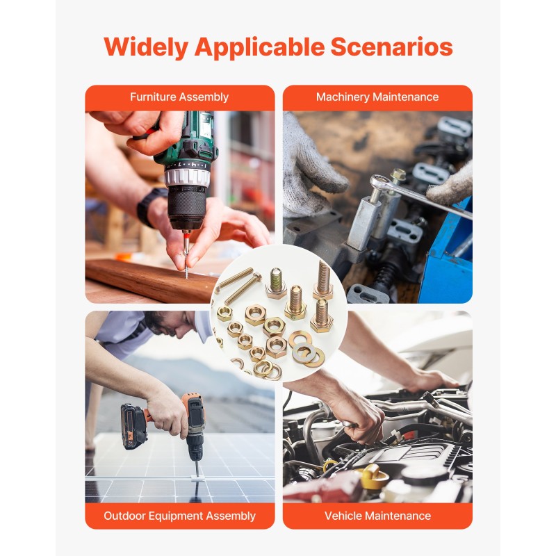 Pultti ja mutterilajitelma 906 osaa seosterästä luokka 8.8 M4 M5 M6 M8