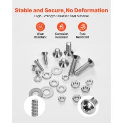 Pultti- ja mutterilajitelma 720 osaa ruostumatonta terästä säilytyslaatikolla