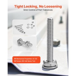 Pultti ja mutterisetti 1110 osaa ruostumatonta terästä läpinäkyvällä säilytyslaatikolla