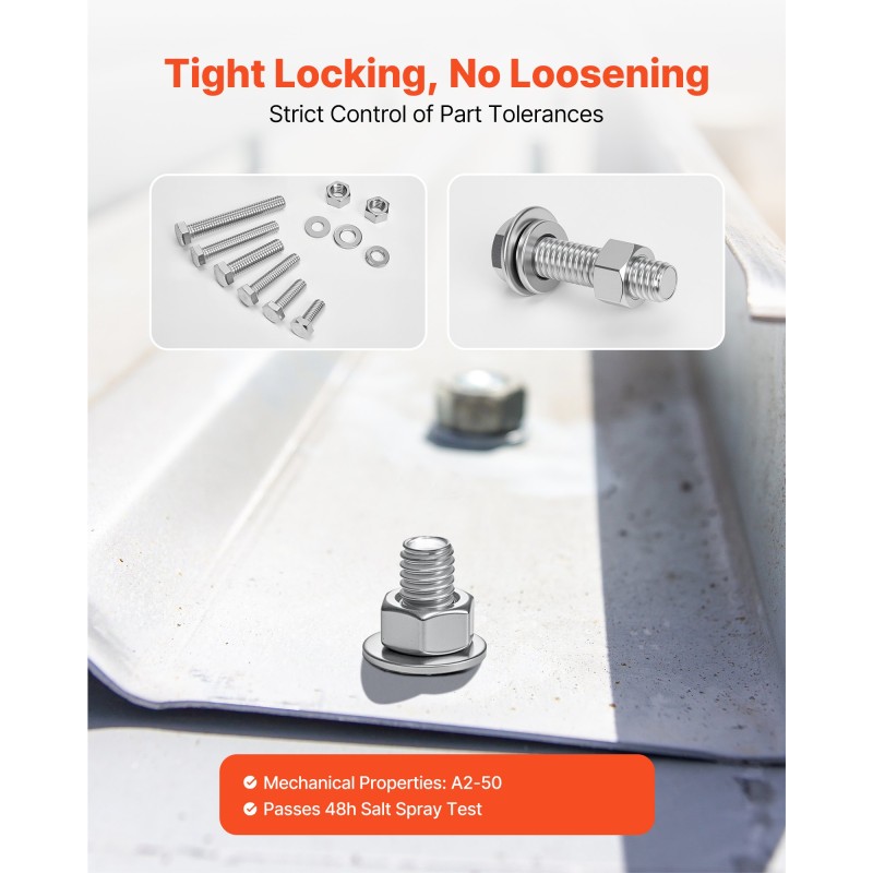 Pultti- ja mutterilajitelma 246 osaa ruostumattomasta teräksestä säilytyslaatikolla