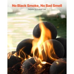 Keraamiset tulipallot keraamisesta kuidusta 76 mm 15 kpl musta sisä- ja ulkokäyttö