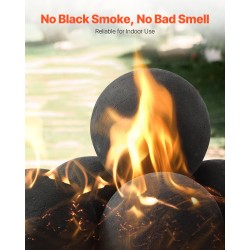 Keraamiset tulipallot 6 kpl keraamisesta kuidusta 125 mm musta sisä ja ulkokäyttöön