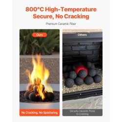 Keraamiset tulipallot keraamisesta kuidusta 12 kpl 100 mm musta