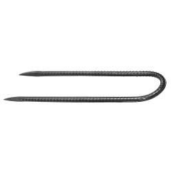 U muotoiset galvanoidut maakiilat terästä musta pinnoite 254 mm 8 mm 12 kpl