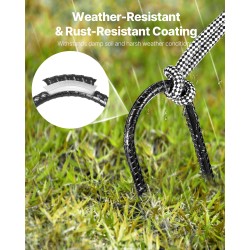 U-muotoiset galvanoidut maakiilat terästä musta pinnoite 254 mm 8 mm 12 kpl