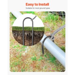 U-muotoiset galvanoidut maakiilat terästä musta pinnoite 254 mm 8 mm 12 kpl