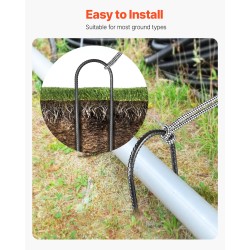 U-muotoiset maakiilat galvanoitua terästä 300 mm 8 mm 8 kpl musta