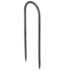 U-muotoiset maakiilat galvanoitua terästä 300 mm 8 mm 8 kpl musta