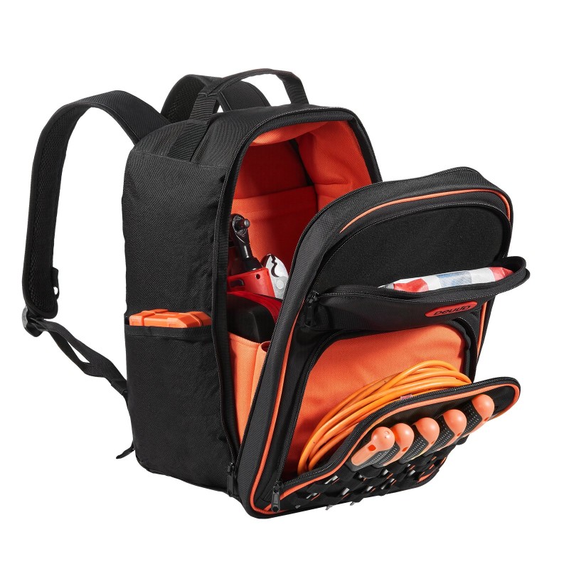 Työreppu 600D polyesterikangas 49 taskua erillisellä läppärilokerolla ja vahvistetulla pohjalla sähköasentajille