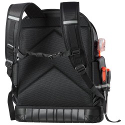 Työkalureppu 64 taskua 1680D ja 600D polyesteri PVC-pohjalla kannettavalle tietokoneelle lokero