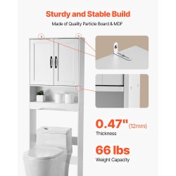 Säilytyskaappi WC:n yläpuolelle kolmitasoinen lastulevy ja MDF valkoinen