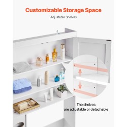 Wc-istuimen yläpuolinen säilytyskaappi lastulevy ja MDF-levy 171 cm 3 tasoa valkoinen