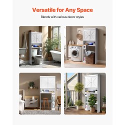 Wc-istuimen yläpuolinen säilytyskaappi lastulevy ja MDF-levy 171 cm 3 tasoa valkoinen