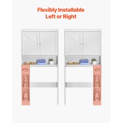 Wc-istuimen yläpuolinen säilytyskaappi lastulevy ja MDF-levy 171 cm 3 tasoa valkoinen