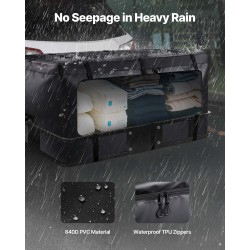 Vetokoukkuun kiinnitettävä kuljetuslaukku 840D PVC vesitiivis 30Cu.ft musta