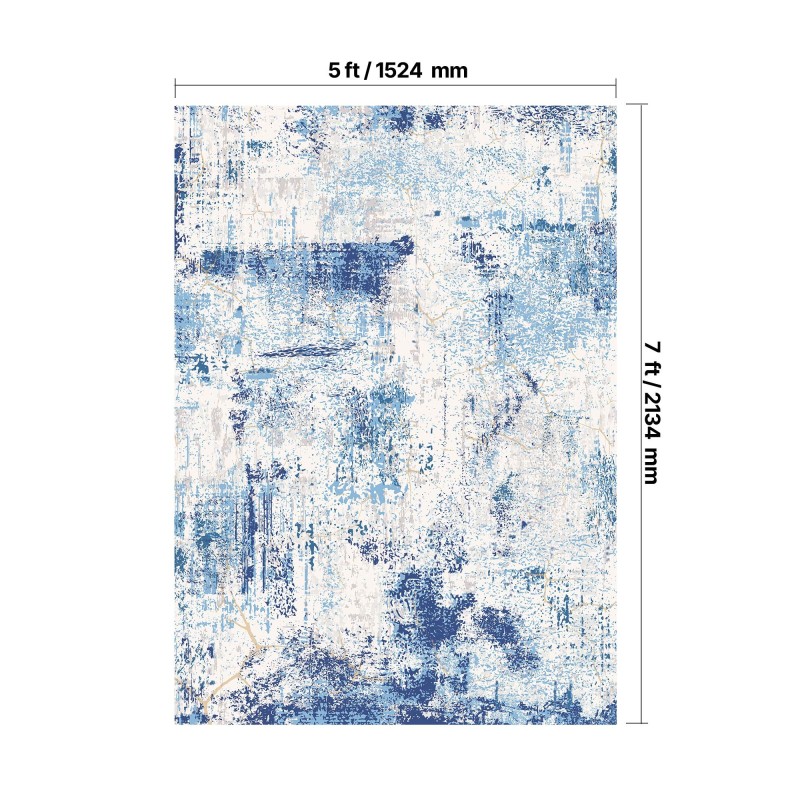 Matto tekokashmir 152 x 213 cm sininen pehmeä liukumaton tausta