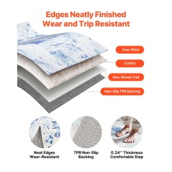 Matto tekokashmir 152 x 213 cm sininen pehmeä liukumaton tausta