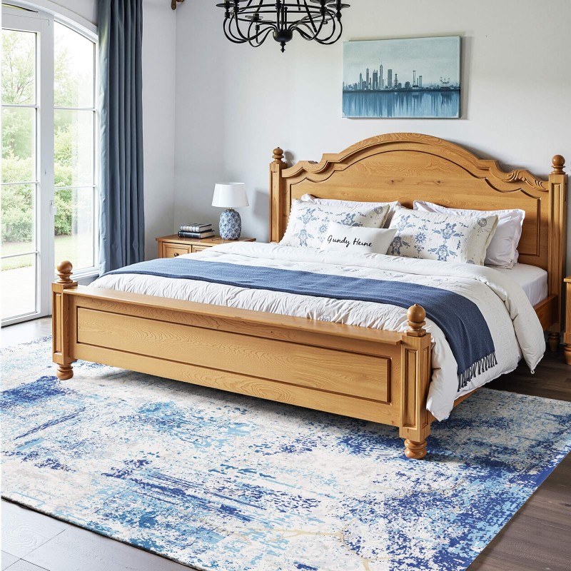 Matto tekokashmir 152 x 213 cm sininen pehmeä liukumaton tausta